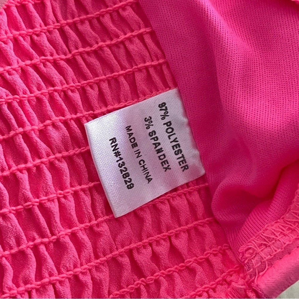 Superdown Neon Pink Off-Shoulder Satin Crop Top | XS | Y2K Party Vibes - Picture 7 of 7
